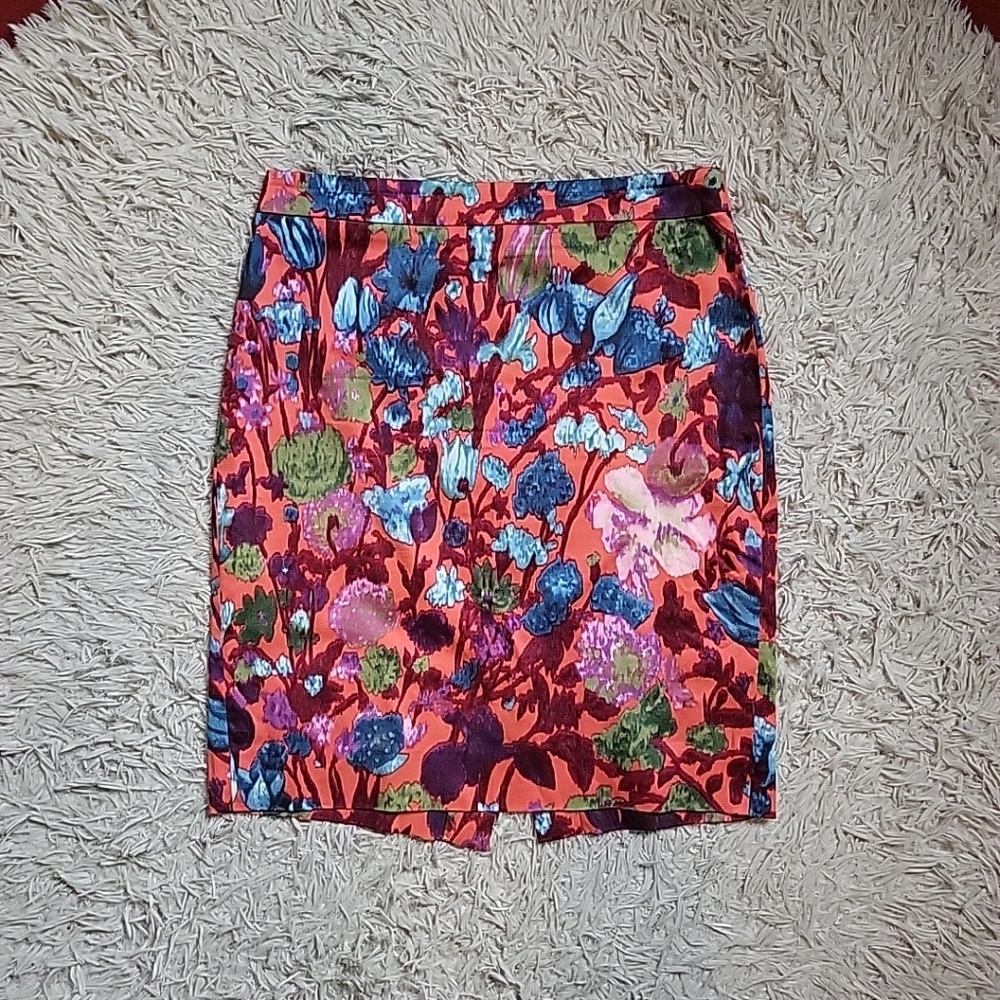 J.Crew The Pencil Skirt Floral Skirt Size 6 Spring Summer Business Work Office ✨